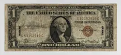 1935A $1 WW-2 EMERGENCY NOTE F 2300 HAWAII OVERPRINT