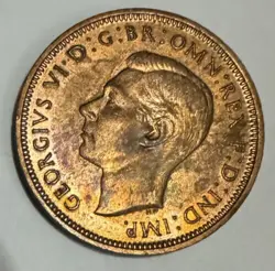 1942 GEORGE VI HALF PENNY WW2 UNCIRCULATED CHOICE FREE SHIPPING
