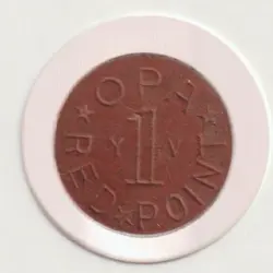 1944 US WWII OPA RED YV RATION TOKEN COLLECTIBLE WW2 COLLECTION OLD WAR COIN USA