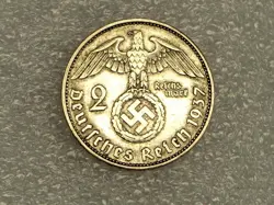GERMANY THIRD REICH 2 REICHSMARK SILVER COIN 1937 A WW2 ERA. FINE