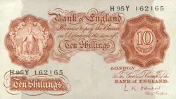 WW2 10 SHILLINGS BANK OF ENGLAND BANK NOTE