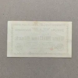 1923 GERMAN 1 MILLION MARK BANKNOTE, RAILROAD CURRENCY WWI WW2 MEMORABILIA WWII