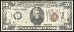 US PAPER MONEY 1934 A $20 HAWAII WW2 EMERGENCY ISSUE NO RESERVE!