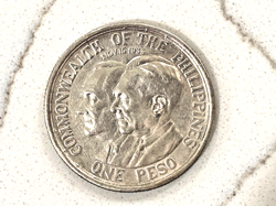 1936 PHILIPPINES 1 PESO FAMOUS SUBIC BAY SALVAGE FROM WW2