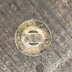 VINTAGE TOKEN - ARMY CAMP BUS LINE - GOOD FOR ONE FARE WW2 WAR          BB