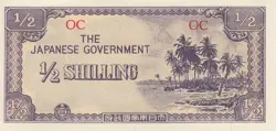 OCEANIA BANKNOTE WW2 JIM JAPAN INVASION 1/2 HALF SHILLING 1942)  P-1 UNC- LOT P