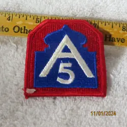 VINTAGE WW2 5TH ARMY A-5 DIVISION PATCH-NEW