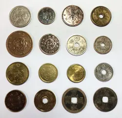 LOT OF 16 JAPAN OLD VARIOUS COINS WW2 & ANTIQUE INCLUDE SILVER - DW-47