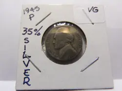 1945 P JEFFERSON WW 2 NICKEL 35% SILVER