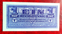 GERMANY THIRD REICH WW2 GENUINE MILITARY WEHRMACHT BANKNOTE 1 REICHSPFENNIG VF