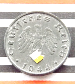 GERMAN COIN 10 REICHSPFENNIG 1944 B ZINC SWASTIKA 3RD REICH WW2   UNC   PFENNIG