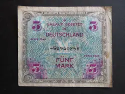 5 MARK 1944 GERMANY (ALLIED OCCUPATION) AMC P-193D WW2 VF (01)