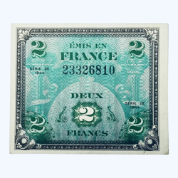 1944 FRANCE 2 FRANCS ALLIED MILITARY FRENCH CURRENCY BANKNOTE EUROPE WW2 FRANC