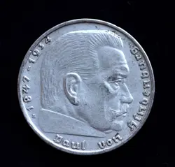 THIRD REICH 2 REICHSMARK 62.5% SILVER COIN NAZI GERMANY *BEAUTIFUL* GENUINE WW2