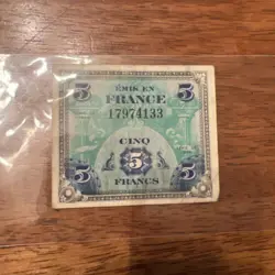 CINQ FRANCS BANKNOTE