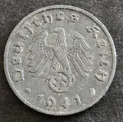 GERMANY-1941-THIRD REICH - 1 REICHSPFENNIG  COIN-WORLD WAR 2 - MINT A - BERLIN