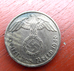 GERMAN WW2, 2 REICHSPFENNIG COIN 1940 (A) COIN