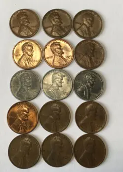 15 WW 2 YEARS LINCOLN 1C 1941 PDS THRU 1945 PDS INCL 1943 PDS STEEL 1C WWII