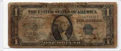 $1 1935-A SILVER CERTIFICATE SHORT SNORTER JC WW2 1944?