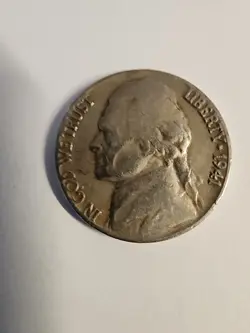 1941 JEFFERSON NICKLE RARE NO MINT MARK WW2 ERA