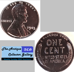 VINTAGE⌛1943 US PHILADELPHIA MINT LINCOLN WHEAT CENT🪙WORLD WAR 2 STEEL