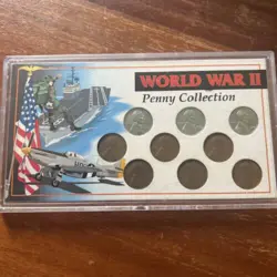 WORLD WAR 2 PENNY COLLECTION WITH 3 STEEL CENTS