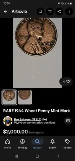 1944 LINCOLN WHEAT PENNY NO MINT MARK  “L” ON RIM “W”  MISALIGNED ERROR COIN WW2