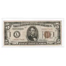 1934A $5 FRN HAWAII EMERGENCY CURRENCY WW2 NOTE.
