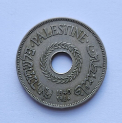 PALESTINE BRITISH MANDATE COIN 20 MILS MIL 1940 KM5 WW2 VF CUPRO NICKEL ISRAEL