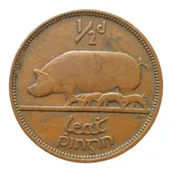 REPUBLIC OF IRELAND 1942 COIN HALF PENNY WW2