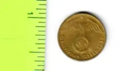 CLAD COIN EUROPEAN GERMANY WW2 NAZI VINTAGE SCARCE 5 PFENING