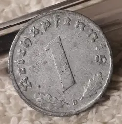 1942 WW2  1 REICHSPFENNIG ~ GERMAN ~ GERMANY, HEAVILY CIRCULATED WITH FLAWS