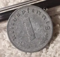 1942 WW2  1 REICHSPFENNIG ~ GERMAN ~ GERMANY, CIRCULATED HAS FLAWS