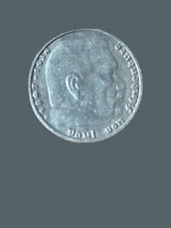 1939 D GERMAN 5 REICHSMARK WW2 SILVER COIN THIRD REICH - XF (EXTRA FINE)