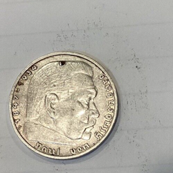 1937 D 5 MARK GERMAN WW2 SILVER COIN THIRD REICH  REICHSMARK
