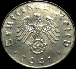 AUTHENTIC GERMANY THIRD REICH 10 PFENNIG COIN WORLD WAR II