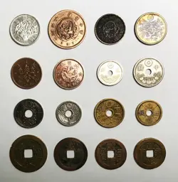 LOT OF 16 JAPAN OLD VARIOUS COINS WW2 & ANTIQUE INCLUDE SILVER - CY-25