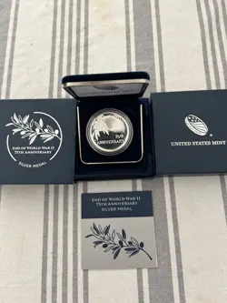 2020 US MINT END OF WW2 75TH ANNIVERSARY PROOF SILVER MEDAL