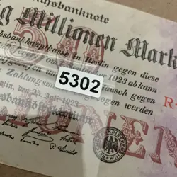 1923 GERMAN 50 MILLION MARK BANKNOTE, GERMANY CURRENCY ERA BETWEEN WWI WW2 WWII