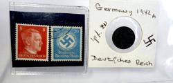 WW2 AUTHENTIC RARE GERMAN COINS AND STAMPS WORLD WAR 2 ARTIFACTS