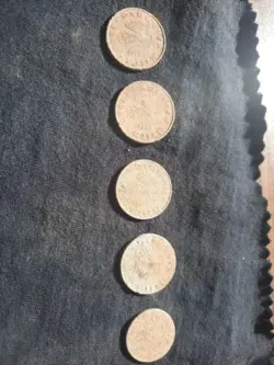 5 COIN LOT THIRD REICH WW2 GERMAN 10,5  REICHSPFENNIG ZINC COINS