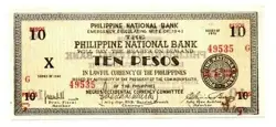 1941 PHILIPPINES S627 10PESO NEGROS CIRCULATING BANKNOTE WW2 EMERGENCY MONEY UNC