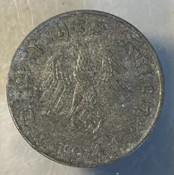 WW2 PERIOD GERMAN COIN / 10 REICHSPFENNIG 1944