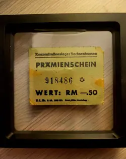 NACHLASS/GHETTO/REICHSMARK/SACHSENHAUSEN/WW2/KONZENTRATIONSLAGER/BANKNOTE/SCHEIN