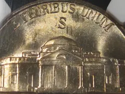 BU GEM 1943-S SILVER WW2 JEFFERSON NICKEL NGC MS66.  #3