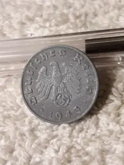 1943 WW2  1 REICHSPFENNIG~ GERMANY, HEAVILY CIRCULATED COIN SEE PHOTOS!!
