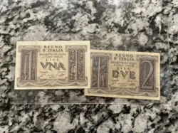 1 2 LIRE 1939. ITALY BANKNOTES WW2 1939 VNA DVE