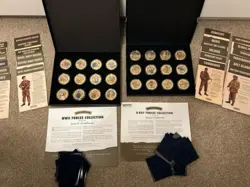 WESTMINSTER  COMMEMORATIVE COLLECTION 24 COINS GOLD PLATED D-DAY & WW2
