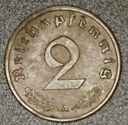 1938 GERMAN REICHSPFENNIG   COIN 3RD REICH WW2 PFENNIG (W52)