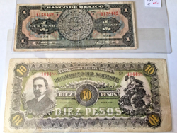 🔥 MEXICO REVOLUTION NOTE FROM GUADALAJARA AND WW2 BANCO DE MEXICO NOTE,  #9